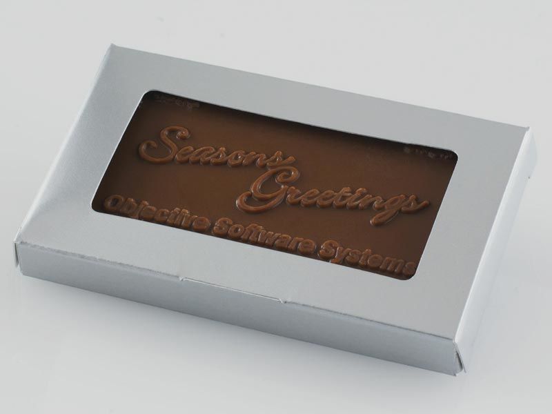 Chocolate Business Card in Silver Box