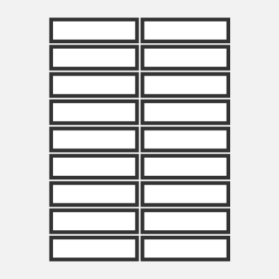 Blank luggage tag, printable badge template-3.5×1″-88.9×25.4mm-BA4T-009