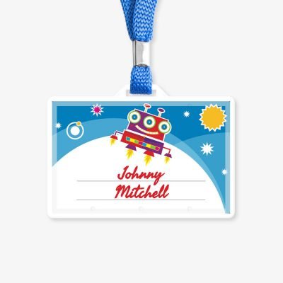 Funny Space Robot-School Name Tag-ONT-10