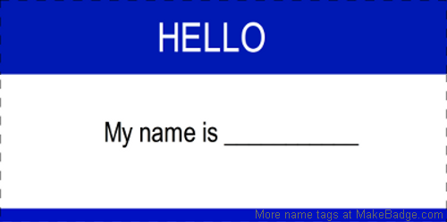 Hello My name is name tag template bad design