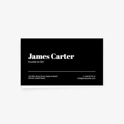 Elegant Business Card on black background. OBC-02.