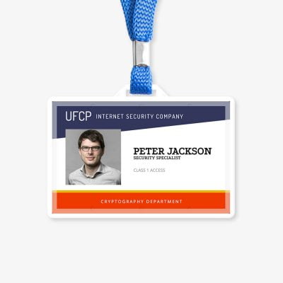 Colorful ID Badge for a specialist. ONB-04.