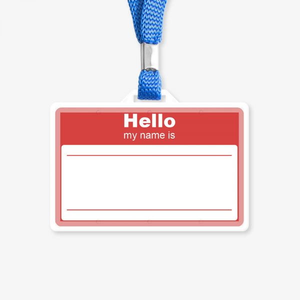 Minimal "My name is ___" name tag