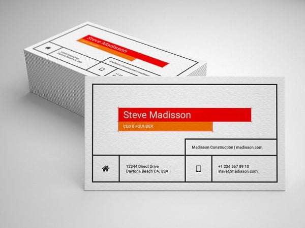 Red Clean and contrast Business Card