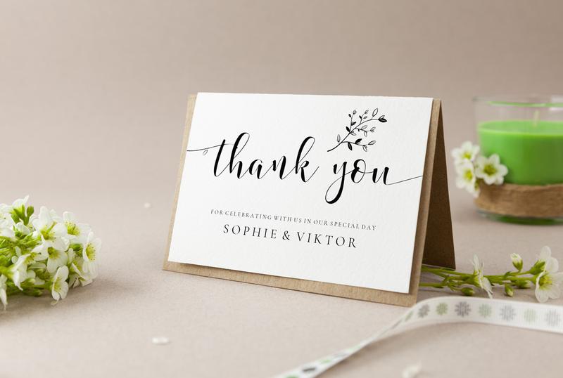 Rustic Wedding Thank You Card, Sophie