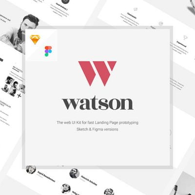 Dr.Watson – Landing Page UI Kit for Sketch and Figma
