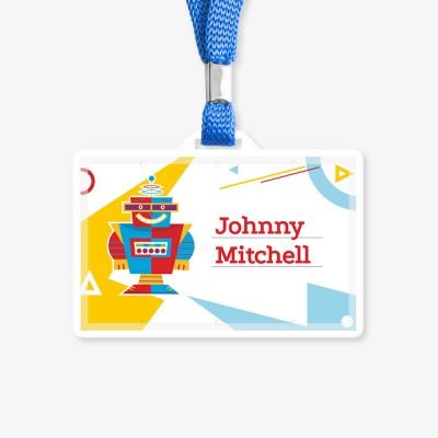 Funny Heavy Robot-School Name Tag-ONT-09
