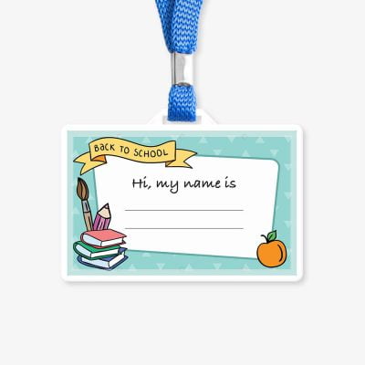 Colorful school name tag. PST-001